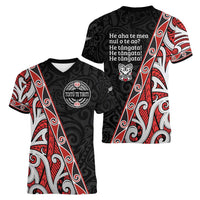 Aotearoa Toitu Te Tiriti Women V-Neck T-Shirt Honour The Treaty New Zealand LT01 - Polynesian Pride