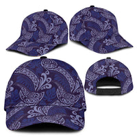 Deep Blue Monstera Classic Cap Polynesian Tribal Pattern - Polynesian Pride