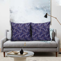 Deep Blue Monstera Pillow Cover Polynesian Tribal Pattern - Polynesian Pride