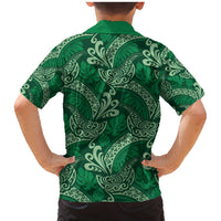 Forest Green Monstera Family Matching Mermaid Dress and Hawaiian Shirt Polynesian Tribal Pattern LT01 - Polynesian Pride