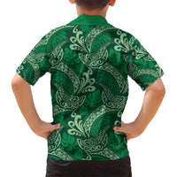 Forest Green Monstera Family Matching Summer Maxi Dress and Hawaiian Shirt Polynesian Tribal Pattern LT01 - Polynesian Pride