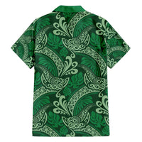 Forest Green Monstera Family Matching Summer Maxi Dress and Hawaiian Shirt Polynesian Tribal Pattern LT01 - Polynesian Pride