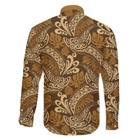 Brown Gold Monstera Family Matching Summer Maxi Dress and Hawaiian Shirt Polynesian Tribal Pattern LT01 - Polynesian Pride