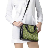 Olive Green Monstera Shoulder Handbag Polynesian Tribal Pattern - Polynesian Pride