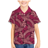 Sweet Pink Monstera Family Matching Mermaid Dress and Hawaiian Shirt Polynesian Tribal Pattern LT01 Son's Shirt Pink - Polynesian Pride