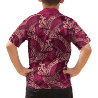 Sweet Pink Monstera Family Matching Off Shoulder Short Dress and Hawaiian Shirt Polynesian Tribal Pattern LT01 - Polynesian Pride