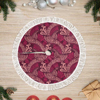 Sweet Pink Monstera Tree Skirt Polynesian Tribal Pattern - Polynesian Pride