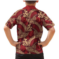 Luxury Red Monstera Family Matching Mermaid Dress and Hawaiian Shirt Polynesian Tribal Pattern LT01 - Polynesian Pride