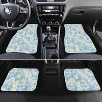 Anthurium Plumeria Lei Pastel Car Mats Blue Hawaiian Splendid Palaka