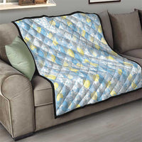 Anthurium Plumeria Lei Pastel Quilt Blue Hawaiian Splendid Palaka
