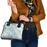 Anthurium Plumeria Lei Pastel Shoulder Handbag Blue Hawaiian Splendid Palaka