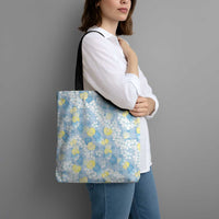 Anthurium Plumeria Lei Pastel Tote Bag Blue Hawaiian Splendid Palaka