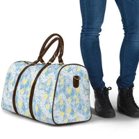 Anthurium Plumeria Lei Pastel Travel Bag Blue Hawaiian Splendid Palaka