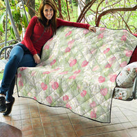 Anthurium Plumeria Lei Pastel Quilt Green Hawaiian Splendid Palaka