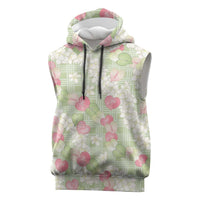 Anthurium Plumeria Lei Pastel Sleeveless Hoodie Green Hawaiian Splendid Palaka