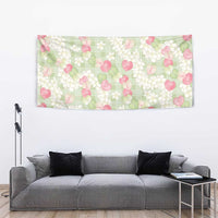Anthurium Plumeria Lei Pastel Tapestry Green Hawaiian Splendid Palaka