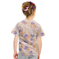 Anthurium Plumeria Lei Pastel Kid T Shirt Orange Hawaiian Splendid Palaka