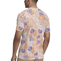 Anthurium Plumeria Lei Pastel Rugby Jersey Orange Hawaiian Splendid Palaka