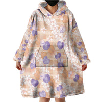 Anthurium Plumeria Lei Pastel Wearable Blanket Hoodie Orange Hawaiian Splendid Palaka