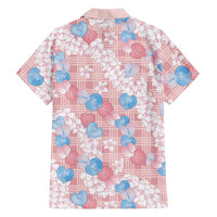 Anthurium Plumeria Lei Pastel Family Matching Tank Maxi Dress and Hawaiian Shirt Pink Hawaiian Splendid Palaka LT01 - Polynesian Pride