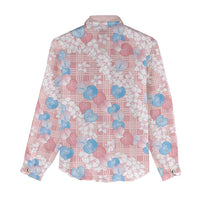 Anthurium Plumeria Lei Pastel Women Casual Shirt Pink Hawaiian Splendid Palaka LT01 - Polynesian Pride