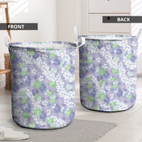 Anthurium Plumeria Lei Pastel Laundry Basket Purple Hawaiian Splendid Palaka