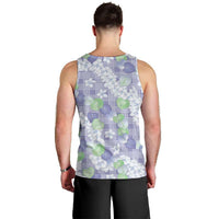 Anthurium Plumeria Lei Pastel Men Tank Top Purple Hawaiian Splendid Palaka