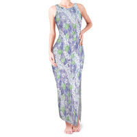 Anthurium Plumeria Lei Pastel Tank Maxi Dress Purple Hawaiian Splendid Palaka