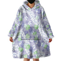 Anthurium Plumeria Lei Pastel Wearable Blanket Hoodie Purple Hawaiian Splendid Palaka LT01 - Polynesian Pride