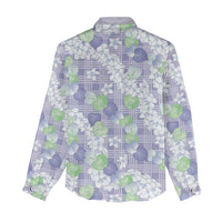 Anthurium Plumeria Lei Pastel Women Casual Shirt Purple Hawaiian Splendid Palaka LT01 - Polynesian Pride