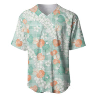 Anthurium Plumeria Lei Pastel Baseball Jersey Teal Hawaiian Splendid Palaka
