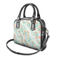 Anthurium Plumeria Lei Pastel Shoulder Handbag Teal Hawaiian Splendid Palaka