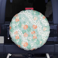 Anthurium Plumeria Lei Pastel Spare Tire Cover Teal Hawaiian Splendid Palaka