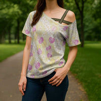 Anthurium Plumeria Lei Pastel Cross Shoulder Shirt Yellow Hawaiian Splendid Palaka