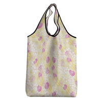 Anthurium Plumeria Lei Pastel Grocery Bag Yellow Hawaiian Splendid Palaka
