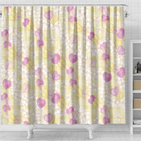Anthurium Plumeria Lei Pastel Shower Curtain Yellow Hawaiian Splendid Palaka