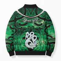Personalised Maori Matariki Manaia Kakariki Bomber Puffer Jacket Maori Kowhaiwhai Pattern Galaxy