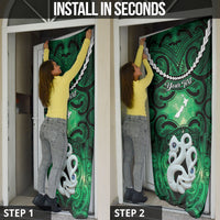 Personalised Maori Matariki Manaia Kakariki Door Cover Maori Kowhaiwhai Pattern Galaxy