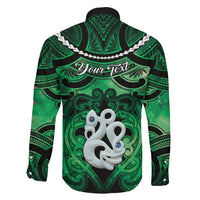 Personalised Maori Matariki Manaia Kakariki Family Matching Short Sleeve Bodycon Dress and Hawaiian Shirt Maori Kowhaiwhai Pattern Galaxy LT01 - Polynesian Pride