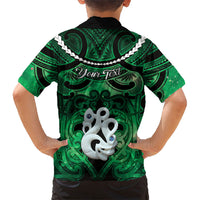 Personalised Maori Matariki Manaia Kakariki Family Matching Summer Maxi Dress and Hawaiian Shirt Maori Kowhaiwhai Pattern Galaxy LT01 - Polynesian Pride