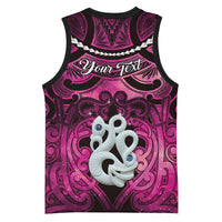 Personalised Maori Matariki Manaia Mawhero Basketball Jersey Maori Kowhaiwhai Pattern Galaxy