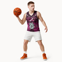 Personalised Maori Matariki Manaia Mawhero Basketball Jersey Maori Kowhaiwhai Pattern Galaxy