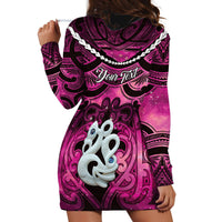 Personalised Maori Matariki Manaia Mawhero Hoodie Dress Maori Kowhaiwhai Pattern Galaxy LT01 - Polynesian Pride