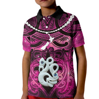 Personalised Maori Matariki Manaia Mawhero Kid Polo Shirt Maori Kowhaiwhai Pattern Galaxy