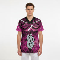 Personalised Maori Matariki Manaia Mawhero Scrub Top Maori Kowhaiwhai Pattern Galaxy