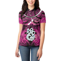 Personalised Maori Matariki Manaia Mawhero Women Polo Shirt Maori Kowhaiwhai Pattern Galaxy LT01 - Polynesian Pride