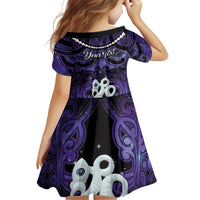 Personalised Maori Matariki Manaia Waiporoporo Family Matching Off Shoulder Short Dress and Hawaiian Shirt Maori Kowhaiwhai Pattern Galaxy LT01 - Polynesian Pride