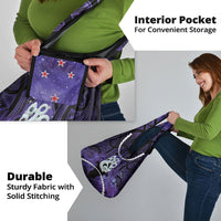 Maori Matariki Manaia Waiporoporo Grocery Bag Maori Kowhaiwhai Pattern Galaxy