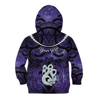 Personalised Maori Matariki Manaia Waiporoporo Kid Hoodie Maori Kowhaiwhai Pattern Galaxy