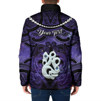 Personalised Maori Matariki Manaia Waiporoporo Padded Jacket Maori Kowhaiwhai Pattern Galaxy